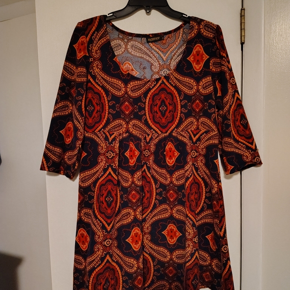 Reborn Tops - Reborn Vibrant Red and Black Tunic
